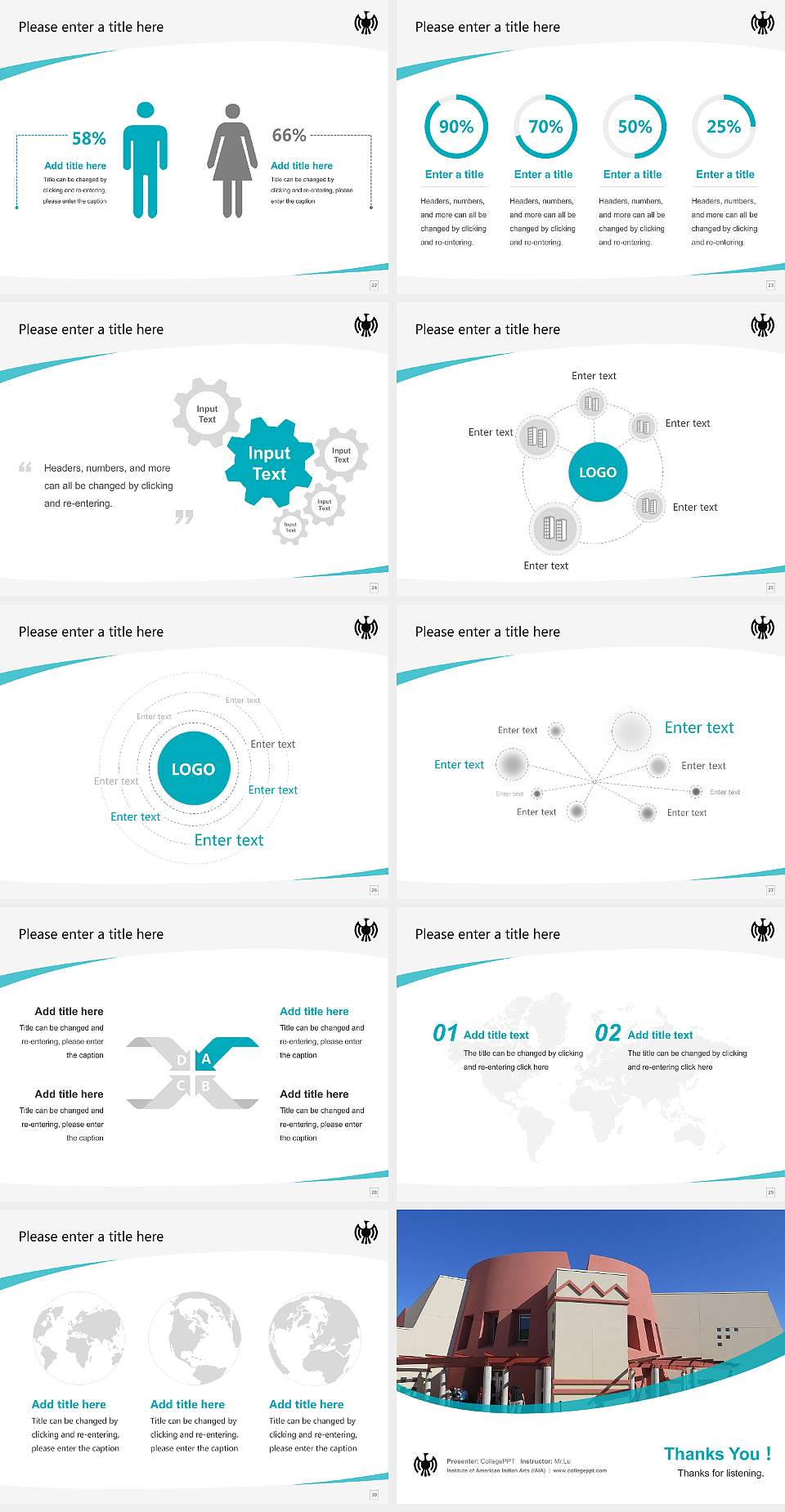 Institute of American Indian Arts (IAIA) Course/Courseware Creation PPT Template4:3 ratio PPT effect preview image4