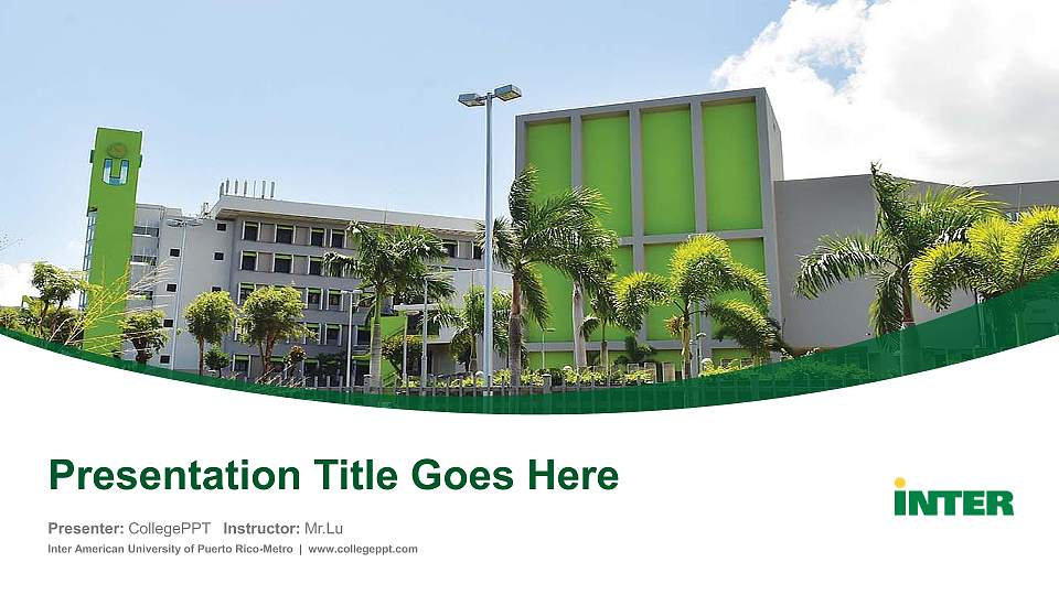 Inter American University of Puerto Rico-Metro Course/Courseware Creation PPT Template16:9 ratio PPT effect preview image