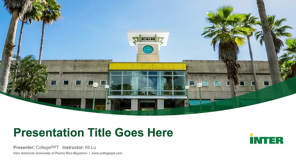 Inter American University of Puerto Rico-Bayamon Course/Courseware Creation PPT Template16:9 ratio PPT effect preview image