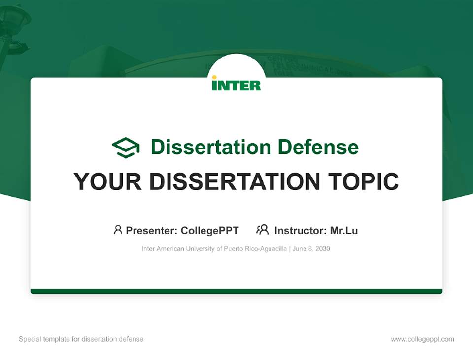 Inter American University of Puerto Rico-Aguadilla Graduation Thesis Defense PPT Template4:3 ratio PPT effect preview image7