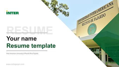 Inter American University of Puerto Rico-Fajardo Resume PPT Template