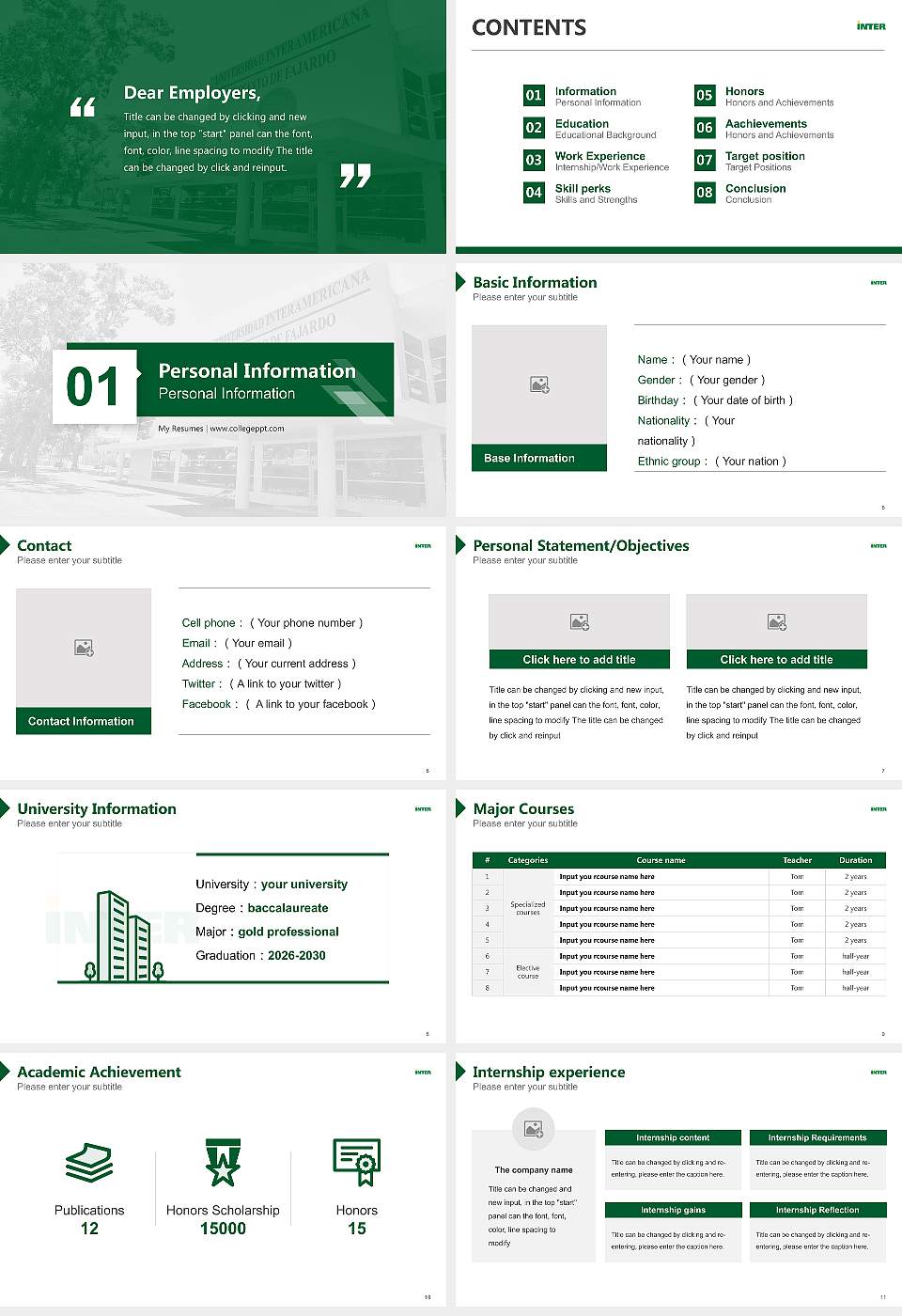 Inter American University of Puerto Rico-Fajardo Resume PPT Template16:9 ratio PPT effect preview image2