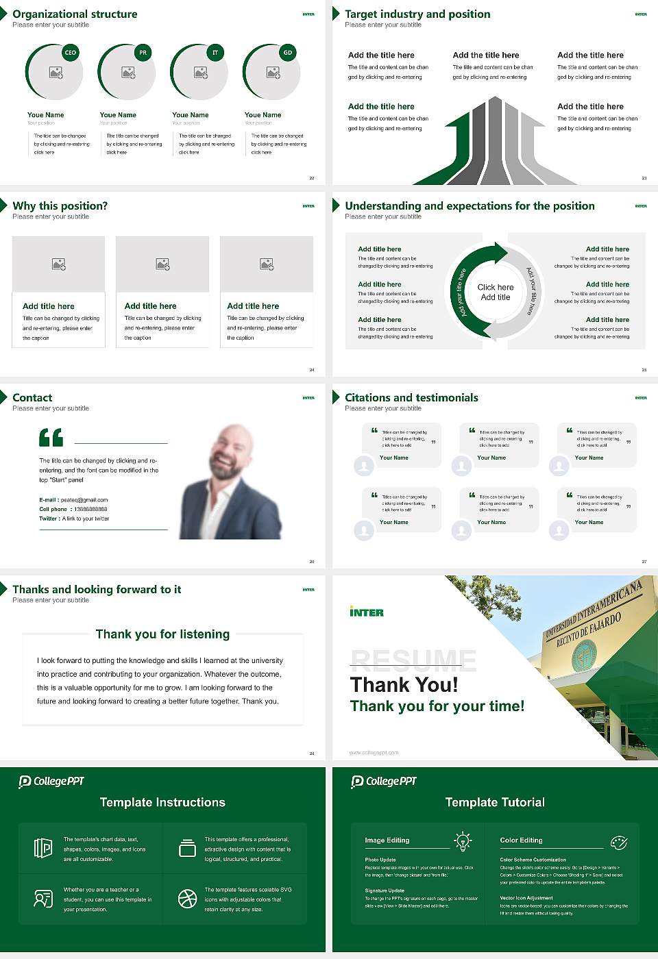 Inter American University of Puerto Rico-Fajardo Resume PPT Template16:9 ratio PPT effect preview image4