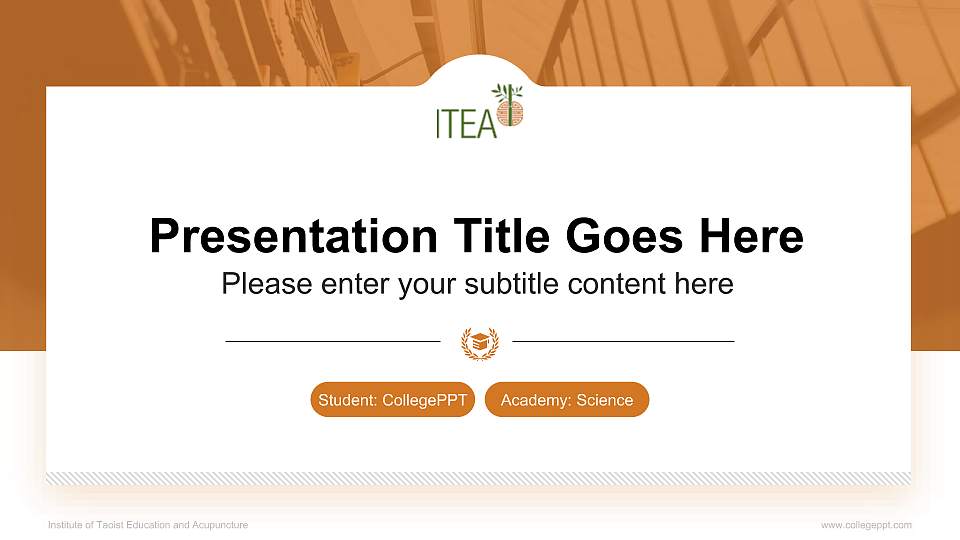 Institute of Taoist Education and Acupuncture National Scholarship Defense PPT Template16:9 ratio PPT effect preview image