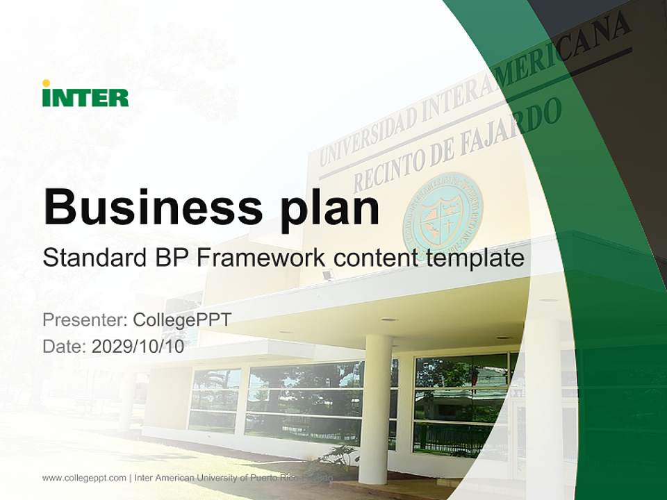 Inter American University of Puerto Rico-Fajardo Competition/Entrepreneurship Contest PPT Template4:3 ratio PPT effect preview image9
