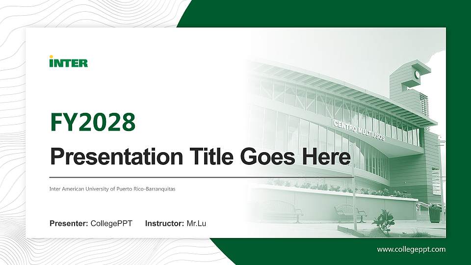 Inter American University of Puerto Rico-Barranquitas Academic Presentation/Research Findings Report PPT Template16:9 ratio PPT effect preview image