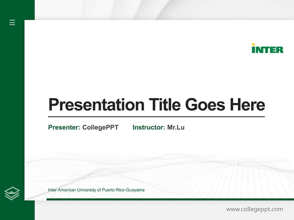 Inter American University of Puerto Rico-Guayama Thesis Proposal/Graduation Defense PPT Template4:3 ratio PPT effect preview image5