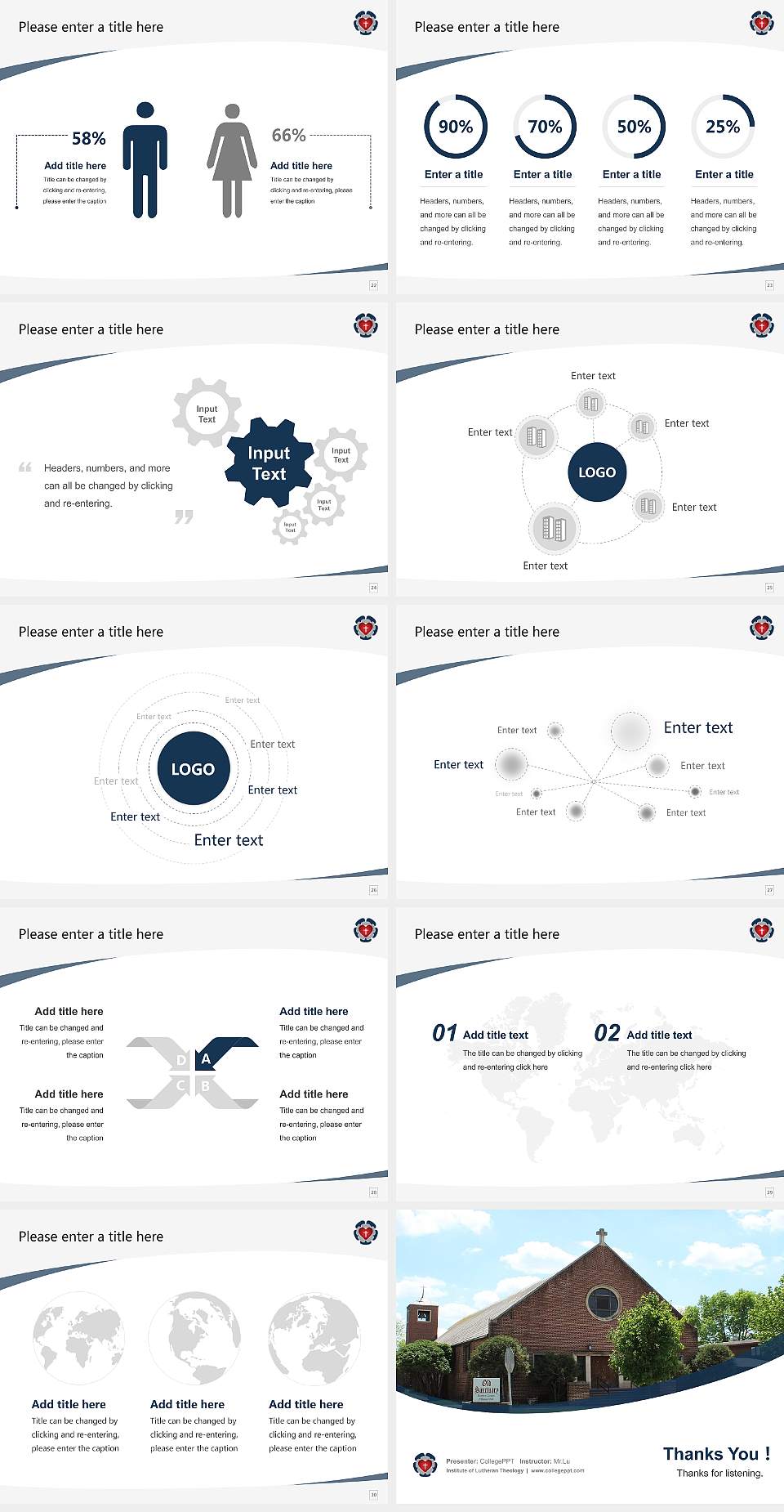 Institute of Lutheran Theology Course/Courseware Creation PPT Template4:3 ratio PPT effect preview image4