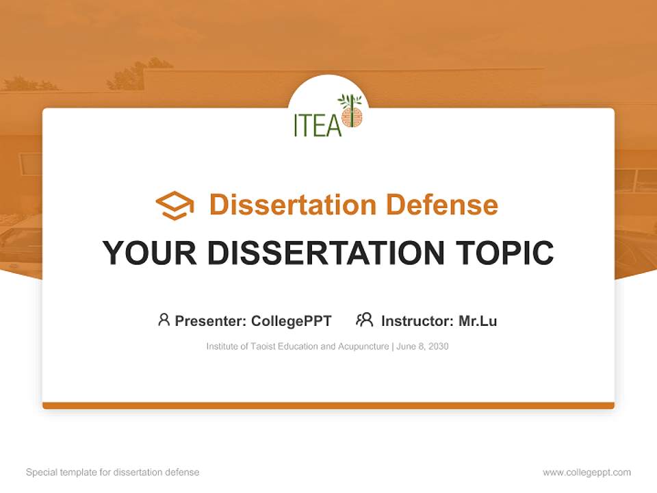 Institute of Taoist Education and Acupuncture Graduation Thesis Defense PPT Template4:3 ratio PPT effect preview image7