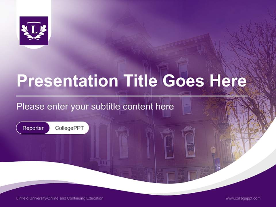 Linfield University-Online and Continuing Education Lecture Sharing and Networking Event PPT Template4:3 ratio PPT effect preview image4