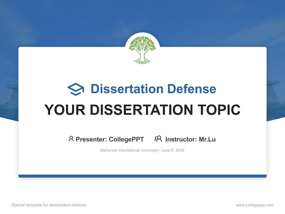 Maharishi International University Graduation Thesis Defense PPT Template4:3 ratio PPT effect preview image7