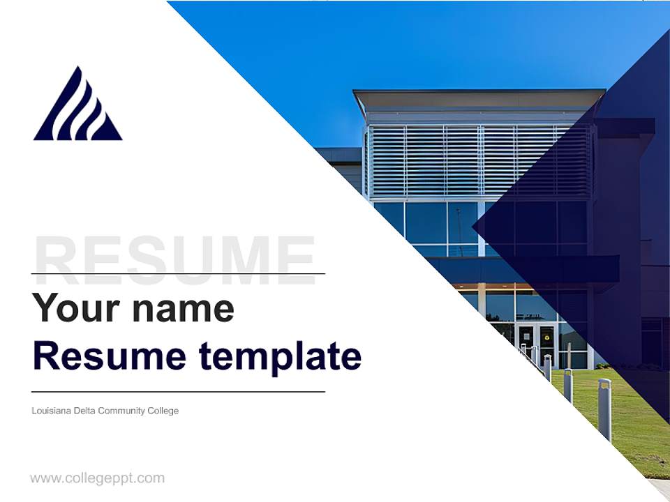 Louisiana Delta Community College Resume PPT Template4:3 ratio PPT effect preview image5