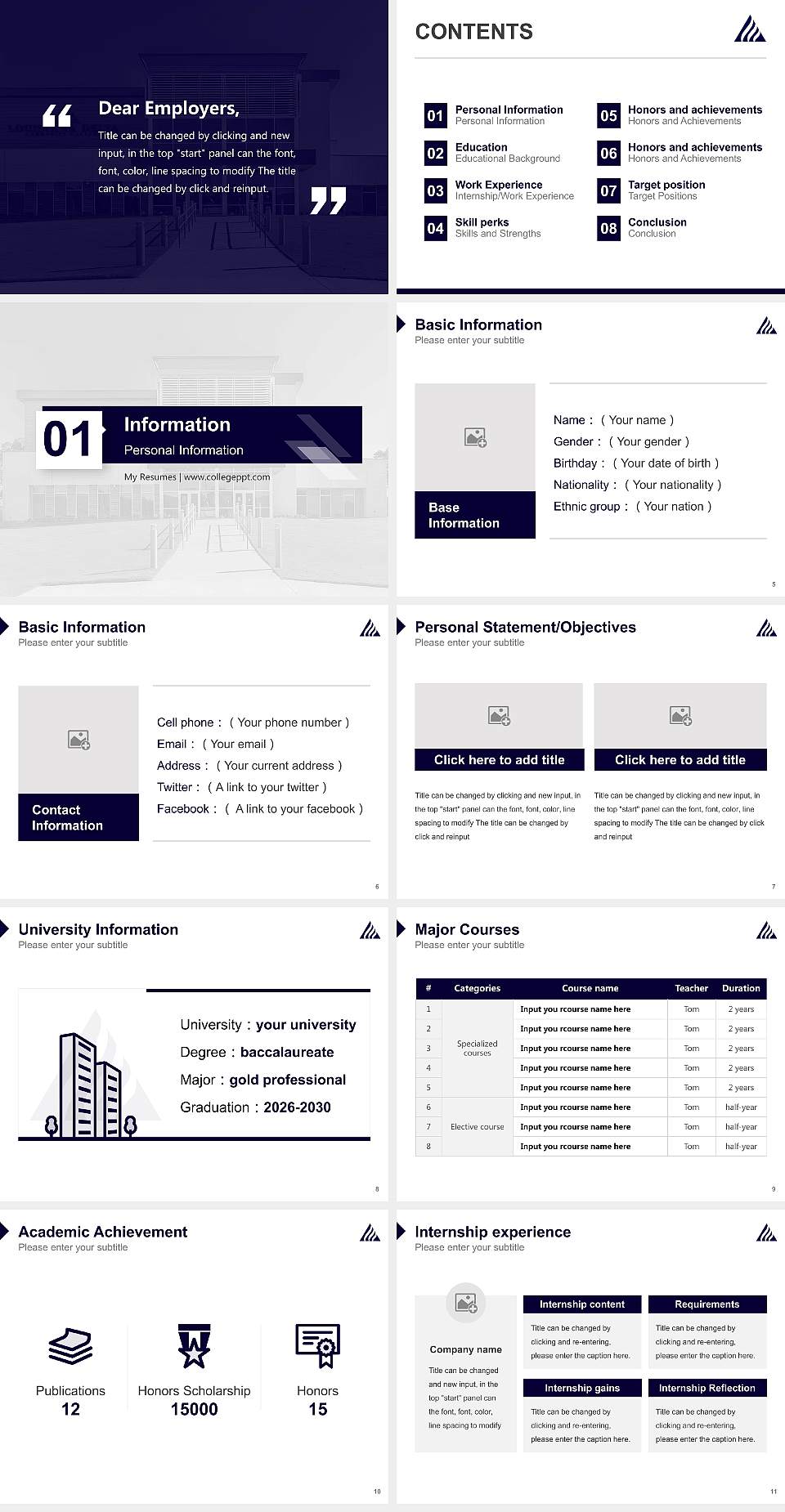 Louisiana Delta Community College Resume PPT Template4:3 ratio PPT effect preview image2