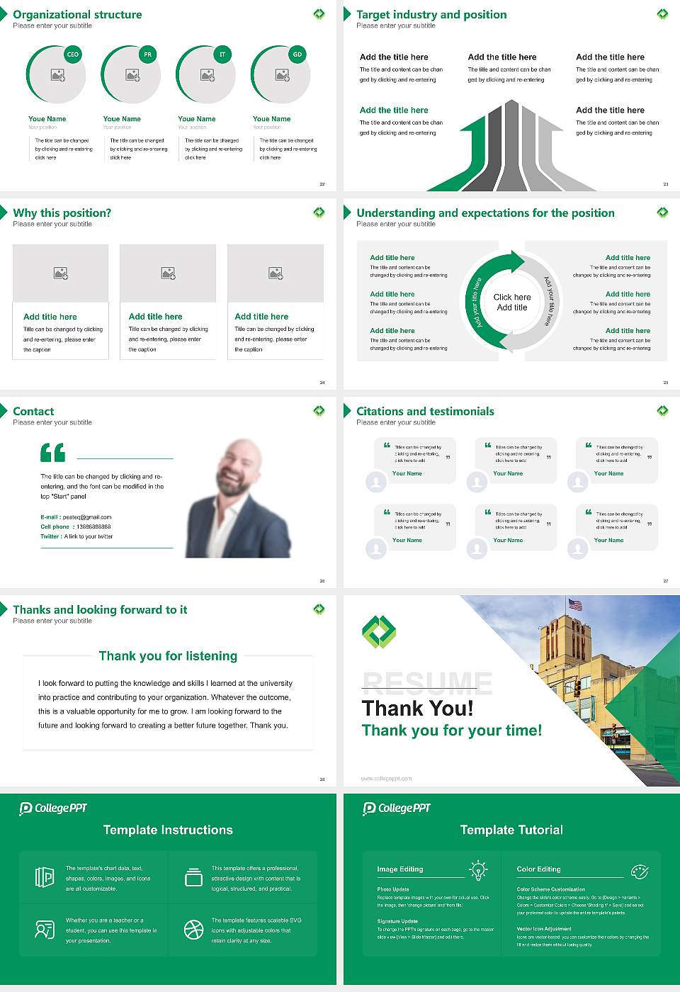 Lesley University Resume PPT Template16:9 ratio PPT effect preview image4
