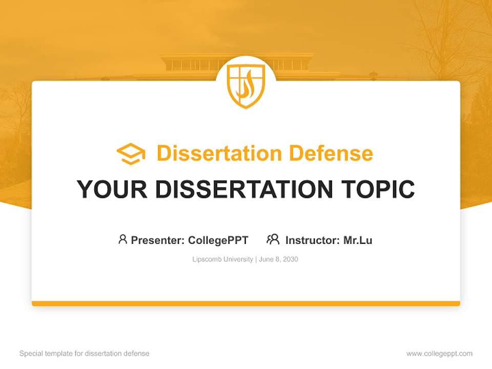 Lipscomb University Graduation Thesis Defense PPT Template4:3 ratio PPT effect preview image7
