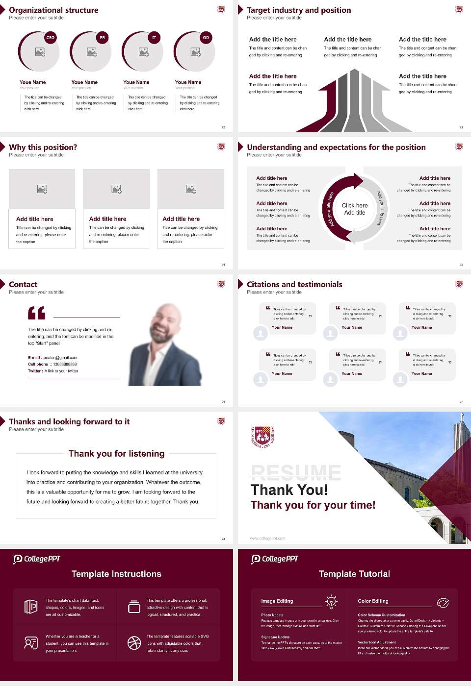 Loyola University Chicago Resume PPT Template16:9 ratio PPT effect preview image4