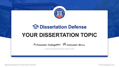 Louisiana Christian University Graduation Thesis Defense PPT Template