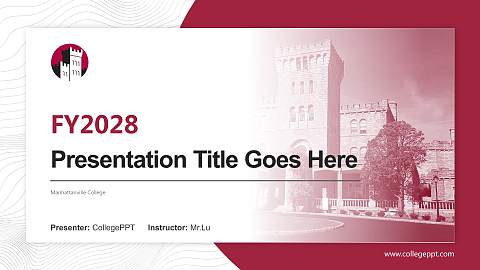 Manhattanville College Academic Presentation/Research Findings Report PPT Template