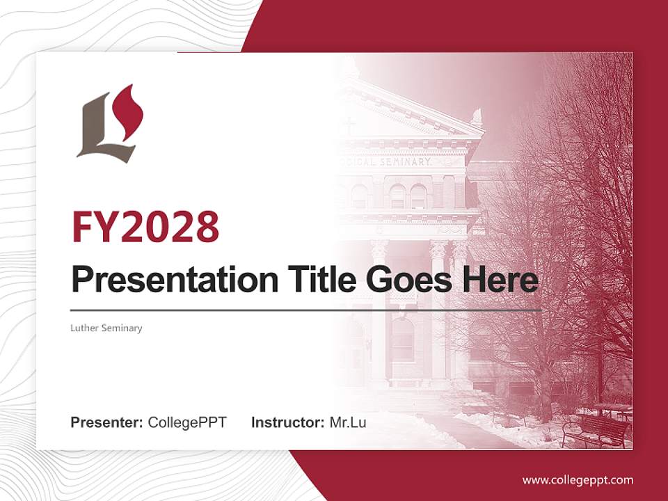 Luther Seminary Academic Presentation/Research Findings Report PPT Template4:3 ratio PPT effect preview image5