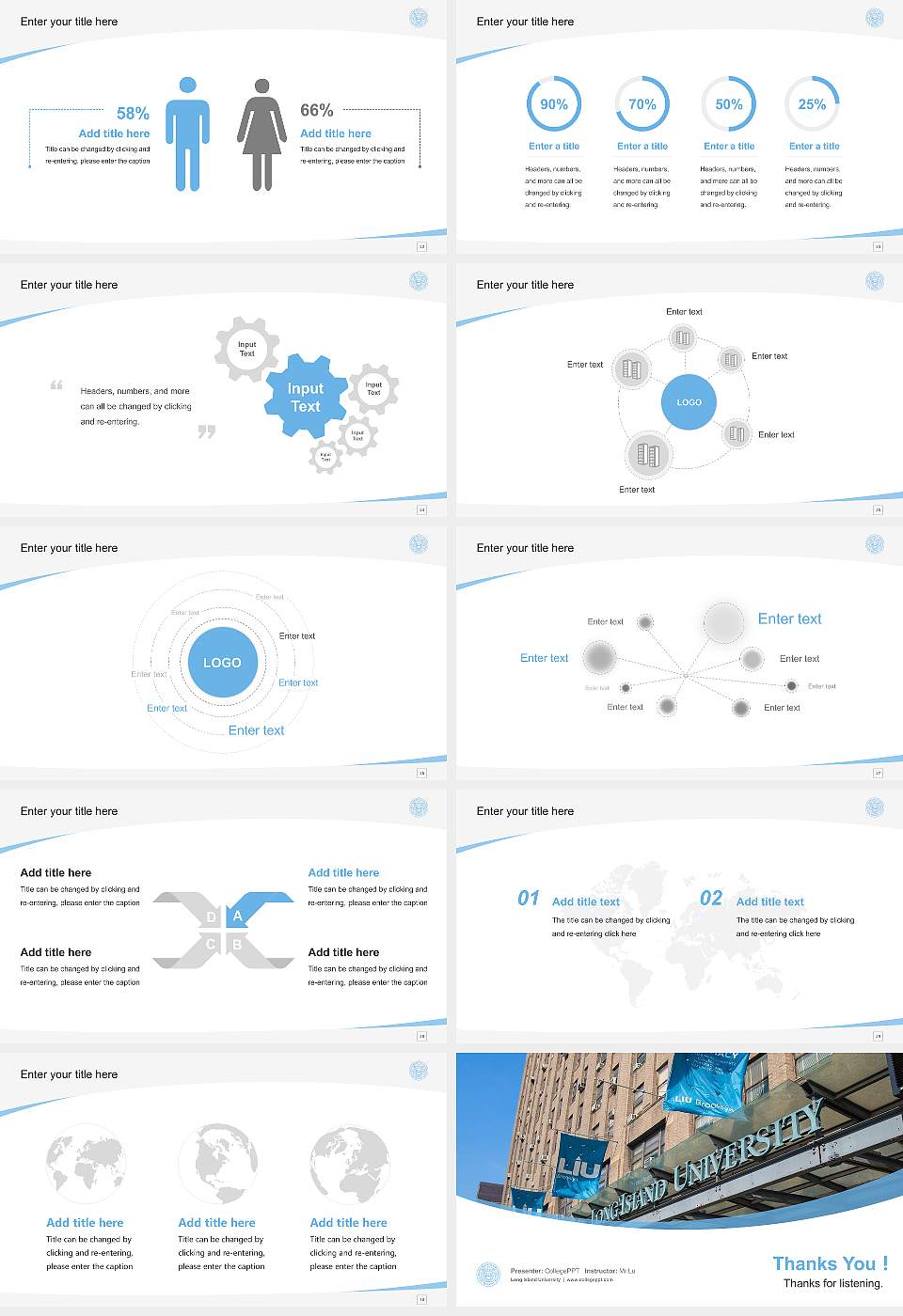 Long Island University Course/Courseware Creation PPT Template16:9 ratio PPT effect preview image4