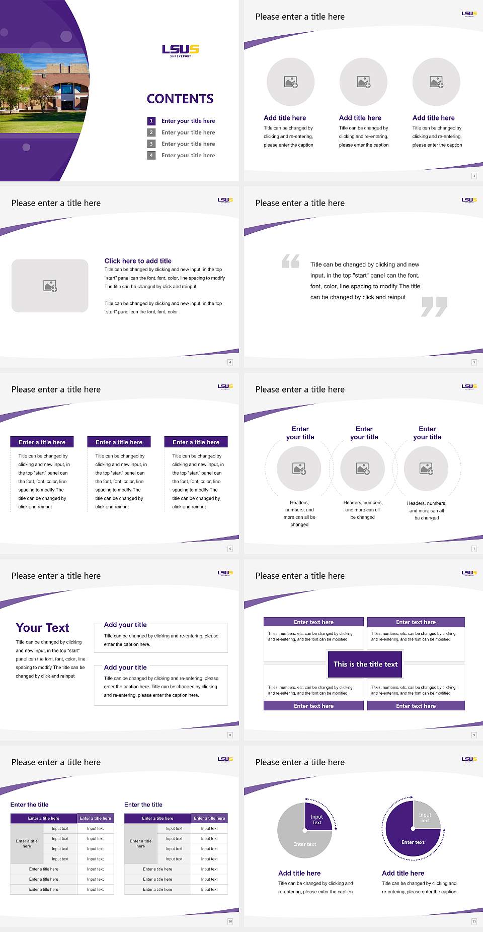 Louisiana State University-Shreveport Course/Courseware Creation PPT Template4:3 ratio PPT effect preview image2