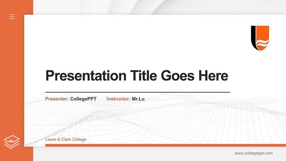 Lewis & Clark College Thesis Proposal/Graduation Defense PPT Template16:9 ratio PPT effect preview image