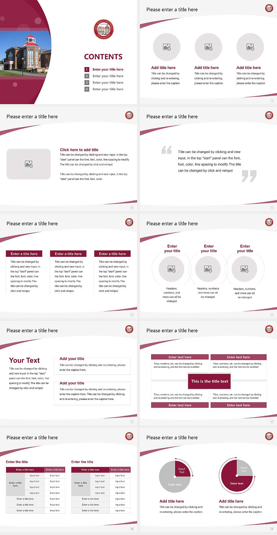 Lock Haven University Course/Courseware Creation PPT Template4:3 ratio PPT effect preview image2