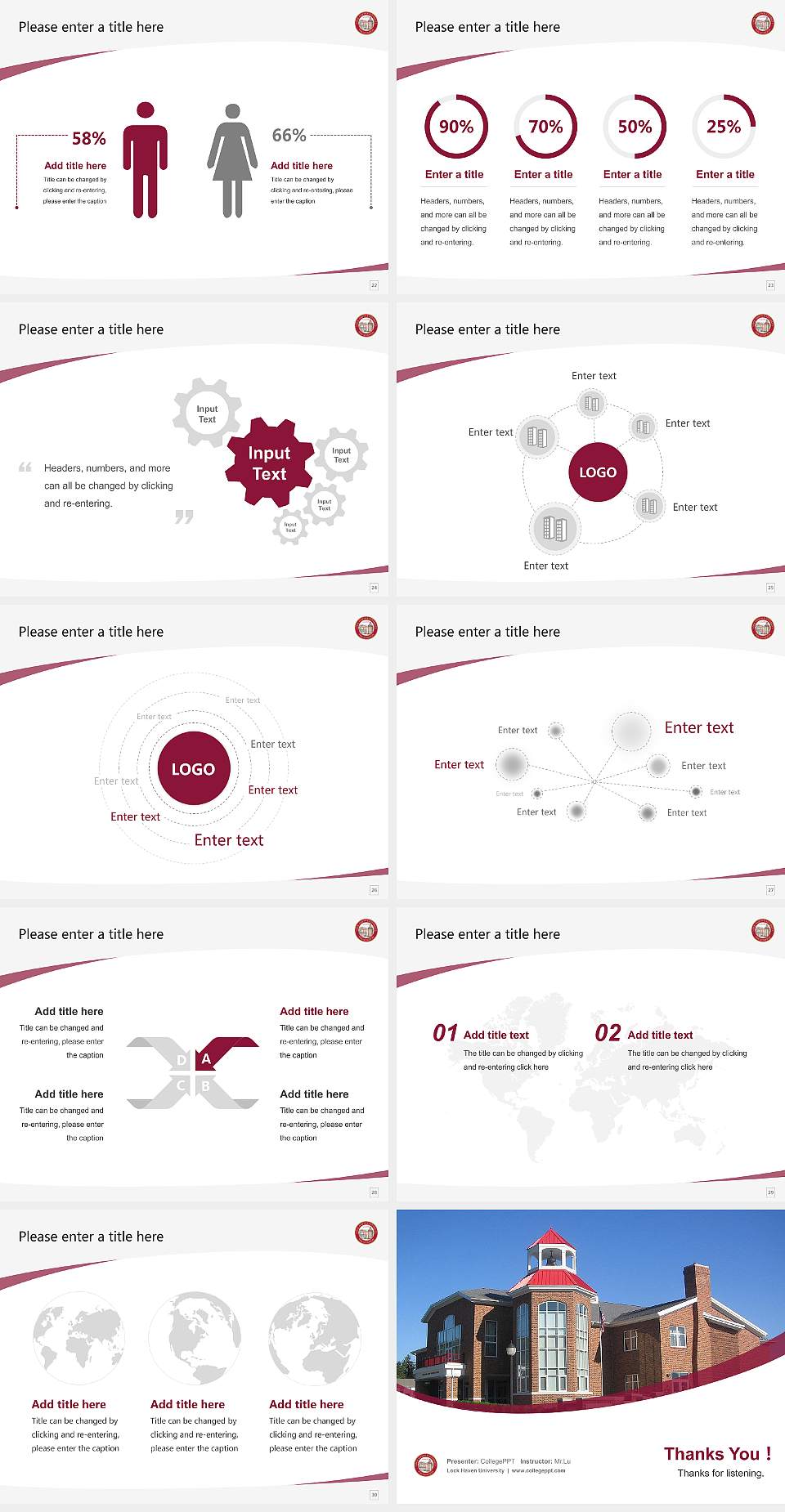 Lock Haven University Course/Courseware Creation PPT Template4:3 ratio PPT effect preview image4