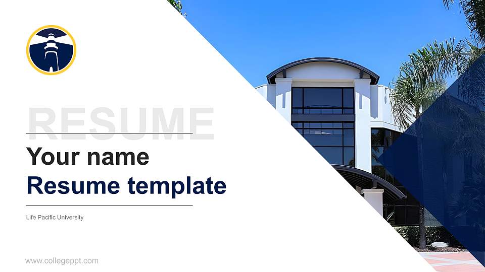 Life Pacific University Resume PPT Template16:9 ratio PPT effect preview image