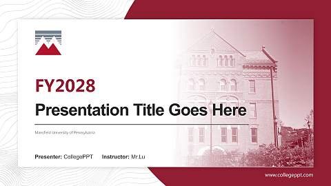 Mansfield University of Pennsylvania Academic Presentation/Research Findings Report PPT Template