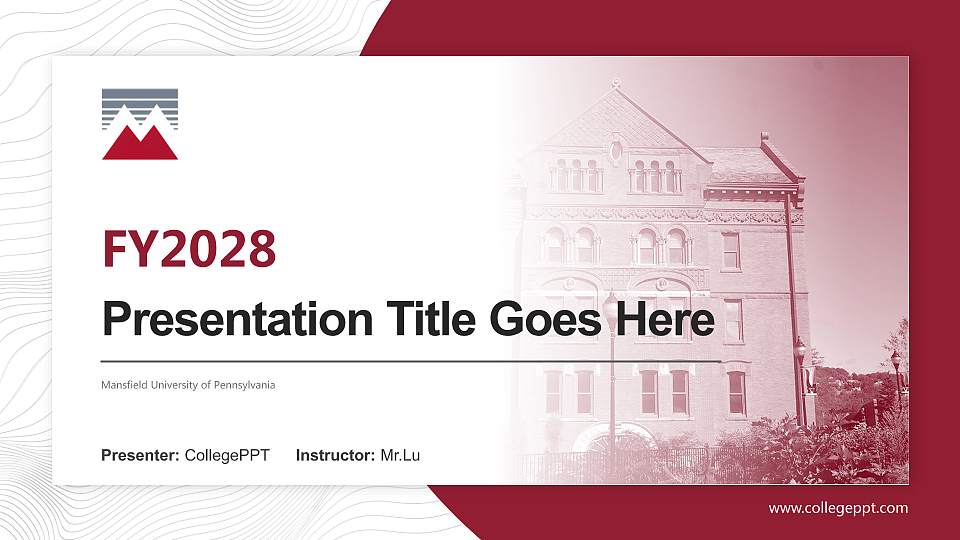 Mansfield University of Pennsylvania Academic Presentation/Research Findings Report PPT Template16:9 ratio PPT effect preview image