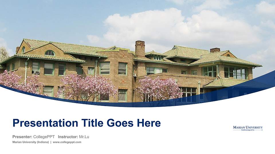 Marian University (Indiana) Course/Courseware Creation PPT Template16:9 ratio PPT effect preview image