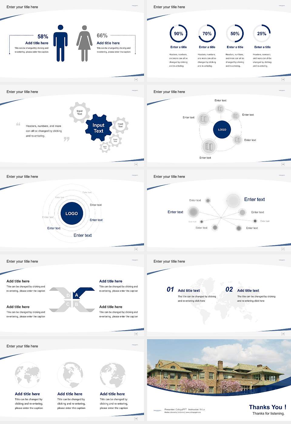 Marian University (Indiana) Course/Courseware Creation PPT Template16:9 ratio PPT effect preview image4