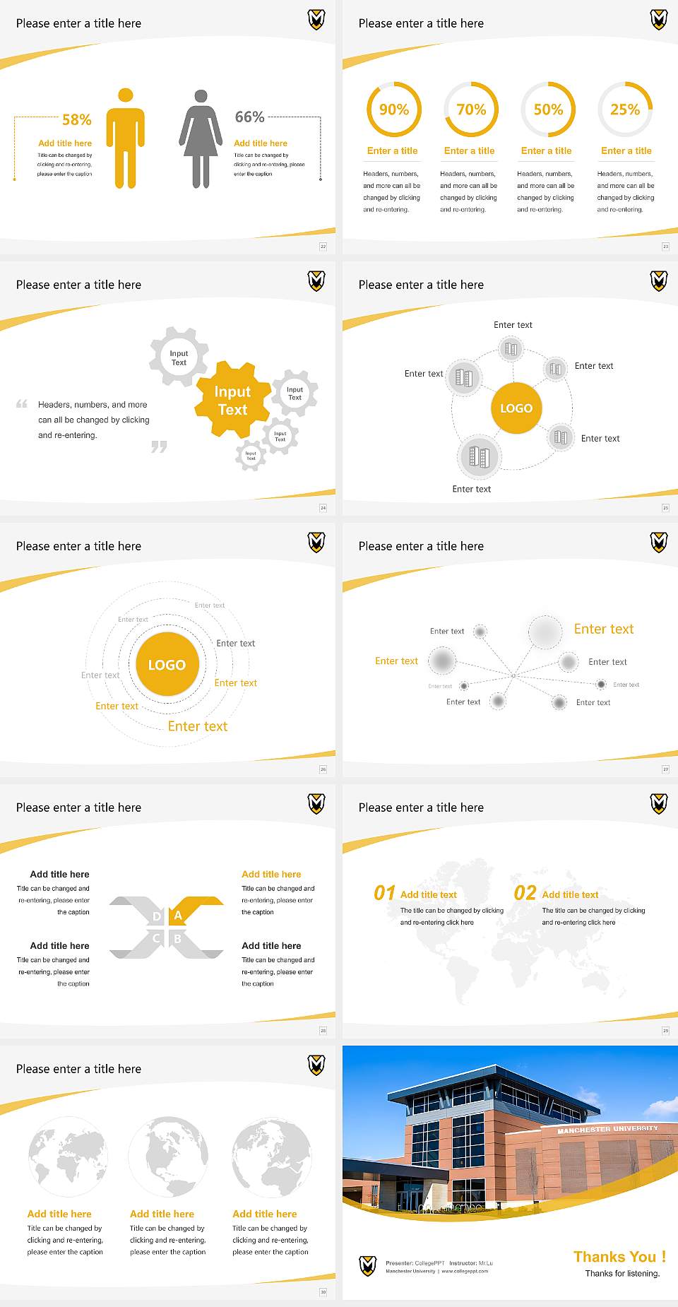 Manchester University Course/Courseware Creation PPT Template4:3 ratio PPT effect preview image4