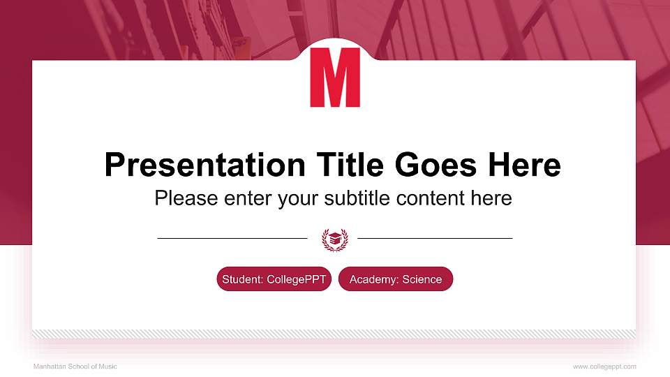 Manhattan School of Music National Scholarship Defense PPT Template16:9 ratio PPT effect preview image