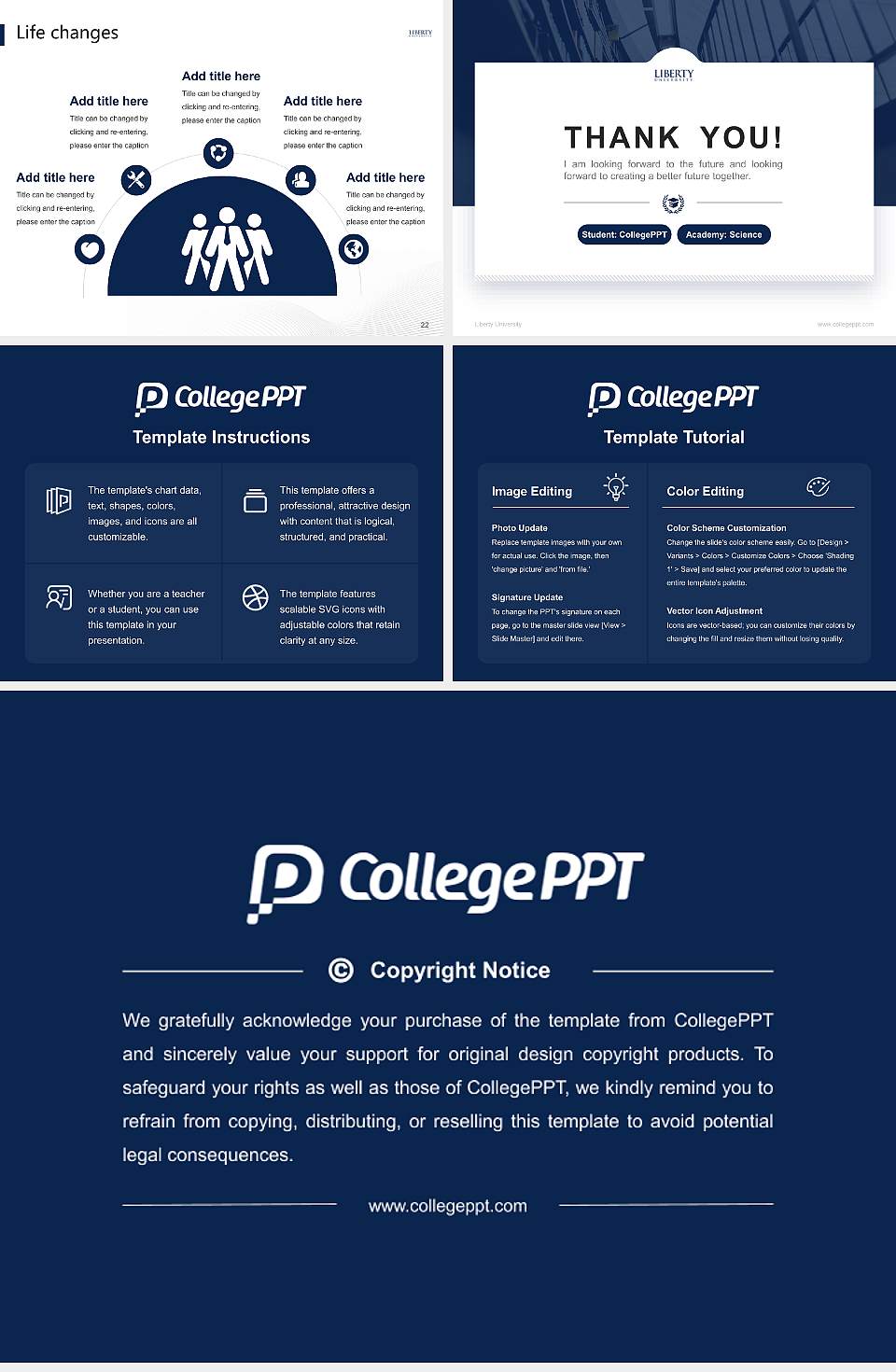 Liberty University National Scholarship Defense PPT Template4:3 ratio PPT effect preview image4