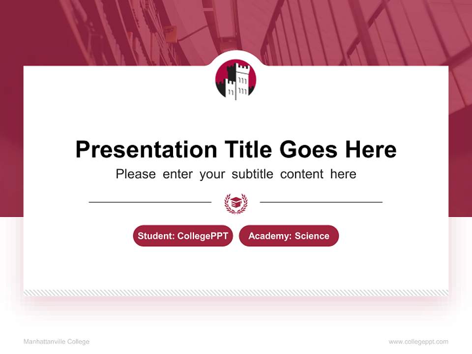 Manhattanville College National Scholarship Defense PPT Template4:3 ratio PPT effect preview image4