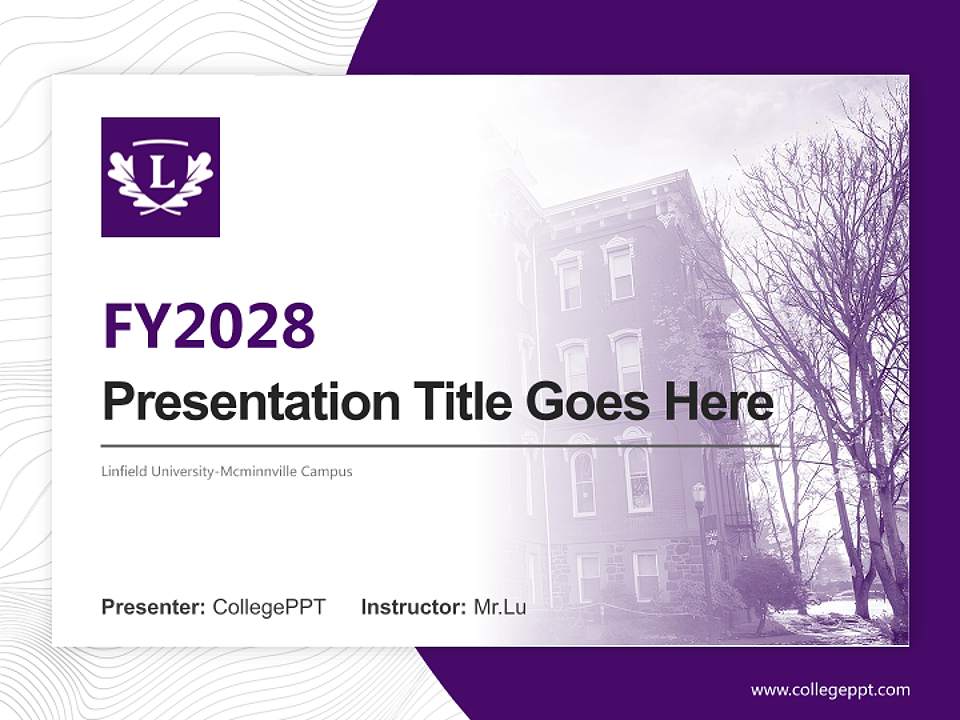 Linfield University-Mcminnville Campus Academic Presentation/Research Findings Report PPT Template4:3 ratio PPT effect preview image5