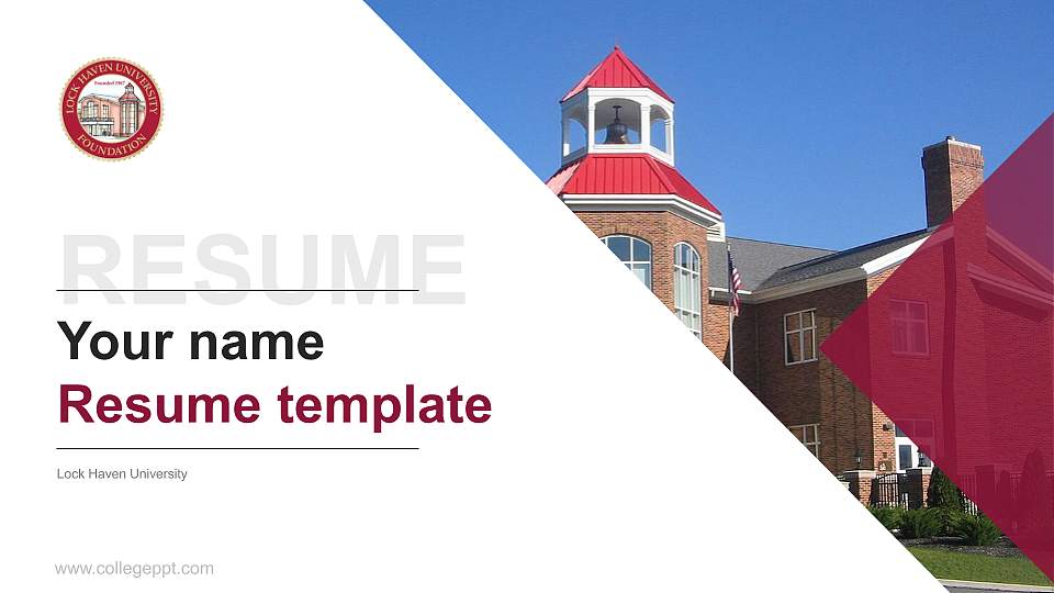 Lock Haven University Resume PPT Template16:9 ratio PPT effect preview image
