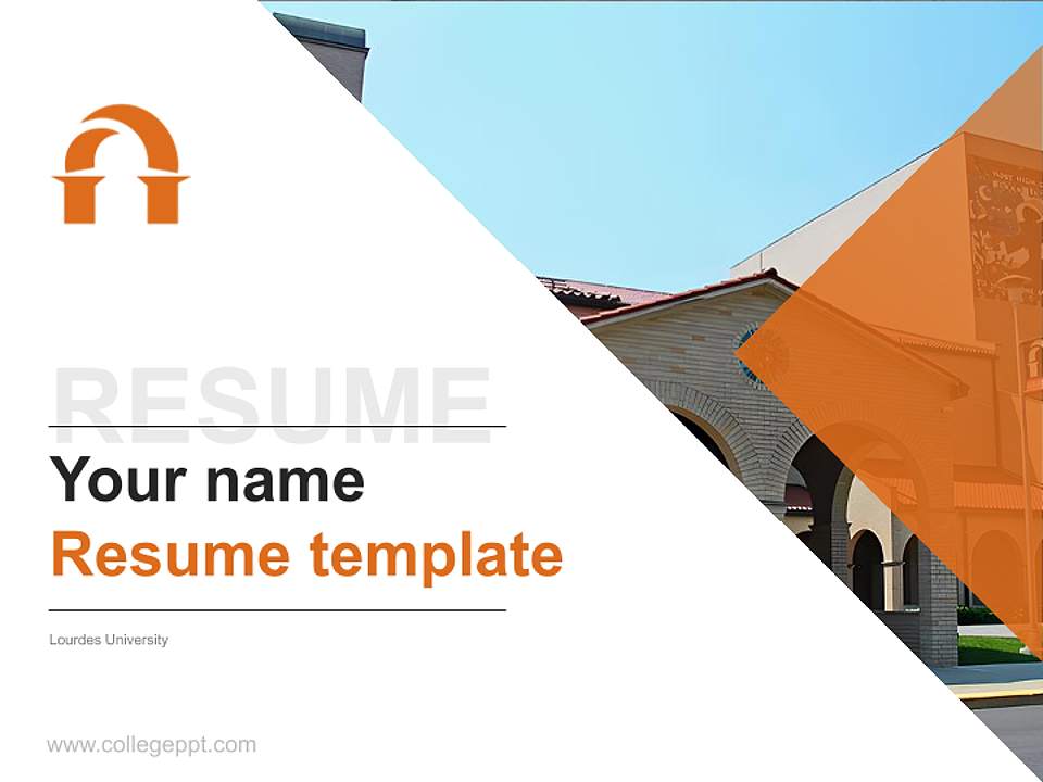 Lourdes University Resume PPT Template4:3 ratio PPT effect preview image5