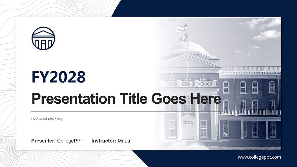 Longwood University Academic Presentation/Research Findings Report PPT Template16:9 ratio PPT effect preview image
