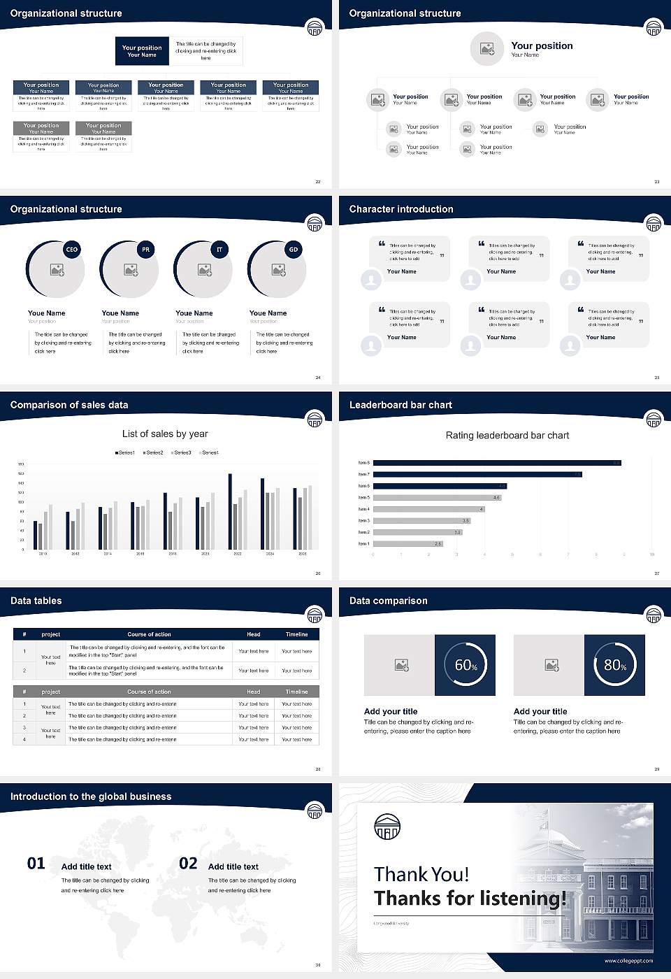 Longwood University Academic Presentation/Research Findings Report PPT Template16:9 ratio PPT effect preview image4