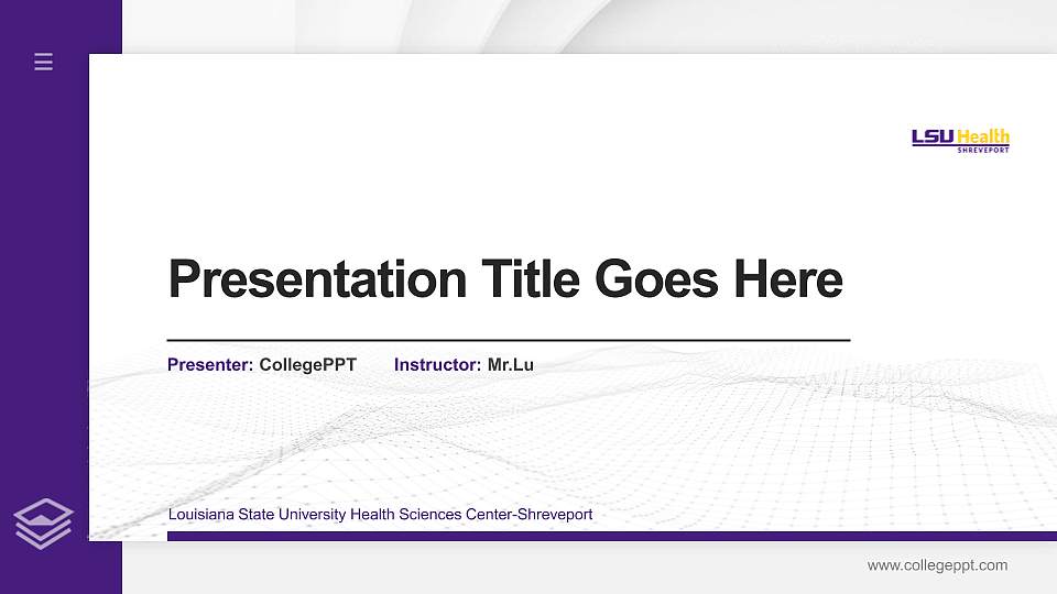 Louisiana State University Health Sciences Center-Shreveport Thesis Proposal/Graduation Defense PPT Template16:9 ratio PPT effect preview image