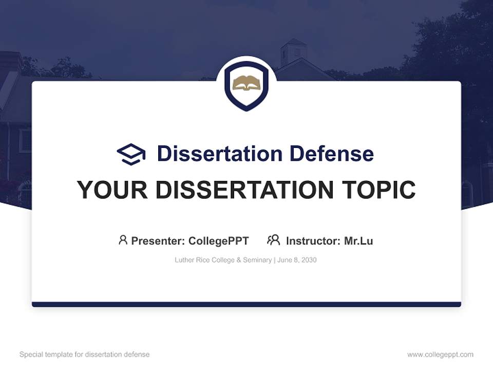 Luther Rice College & Seminary Graduation Thesis Defense PPT Template4:3 ratio PPT effect preview image7