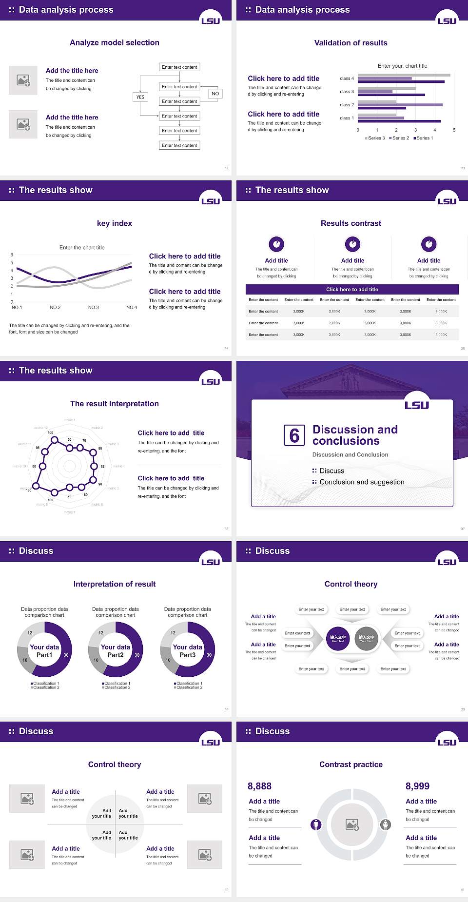 Louisiana State University and Agricultural & Mechanical College Graduation Thesis Defense PPT Template4:3 ratio PPT effect preview image5