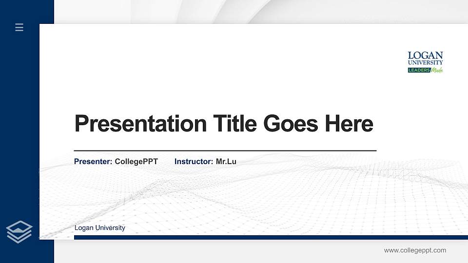 Logan University Thesis Proposal/Graduation Defense PPT Template16:9 ratio PPT effect preview image