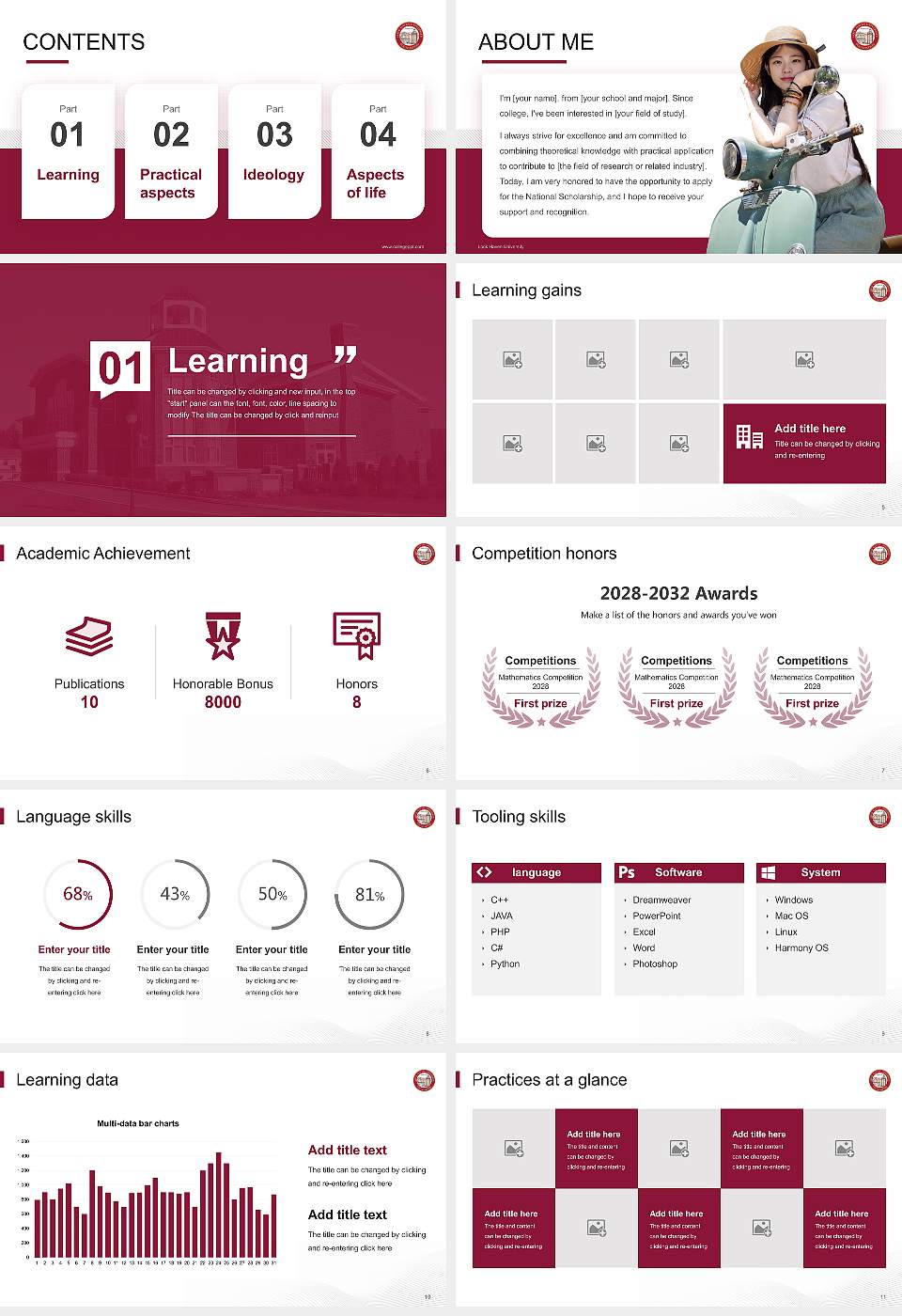 Lock Haven University National Scholarship Defense PPT Template16:9 ratio PPT effect preview image2