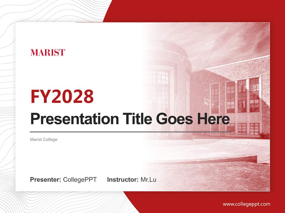 Marist College Academic Presentation/Research Findings Report PPT Template4:3 ratio PPT effect preview image5