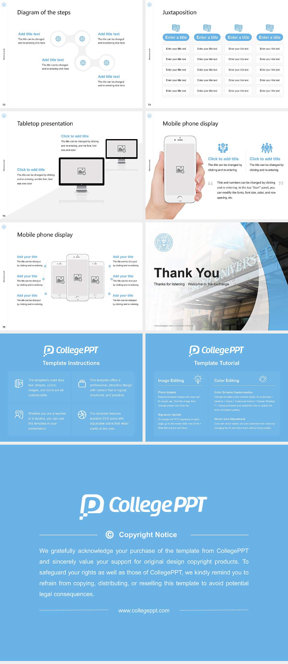 Long Island University Competition/Entrepreneurship Contest PPT Template4:3 ratio PPT effect preview image9