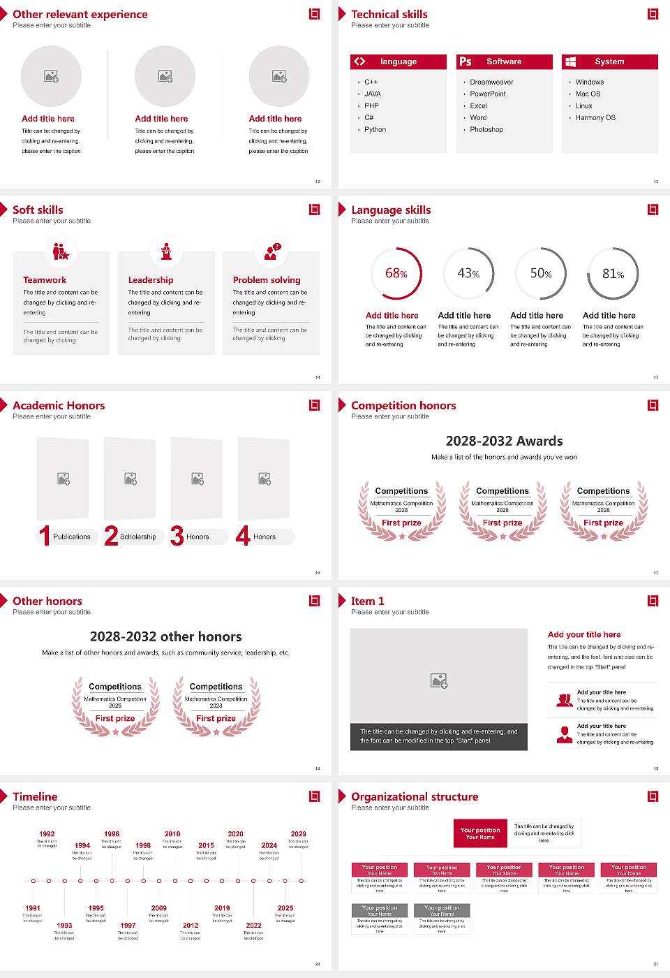Lincoln Tech Resume PPT Template16:9 ratio PPT effect preview image3